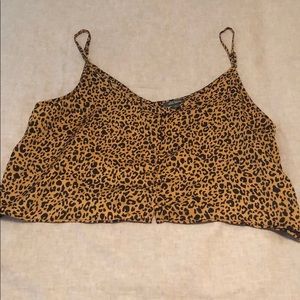 Leopard cropped tank